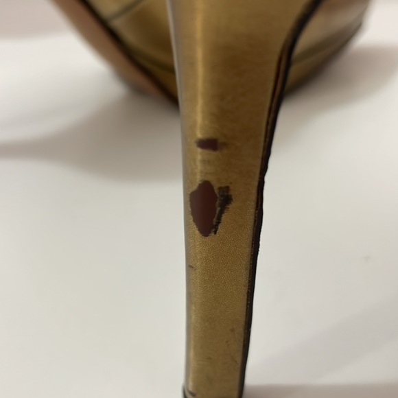 Sam Edelman Gold High Heels Pointy Toe Pumps Size 6.5 - Picture 4 of 9